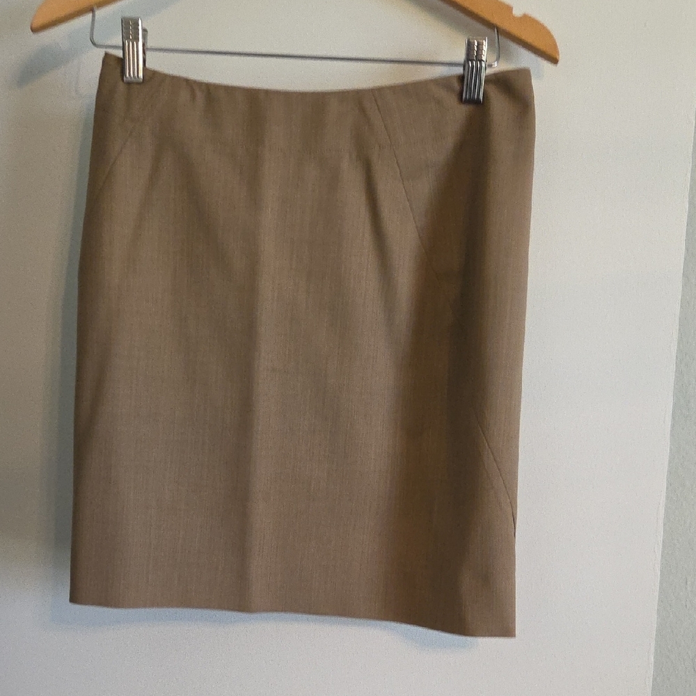 Theory Tan Pencil Skirt Knee-Length Work